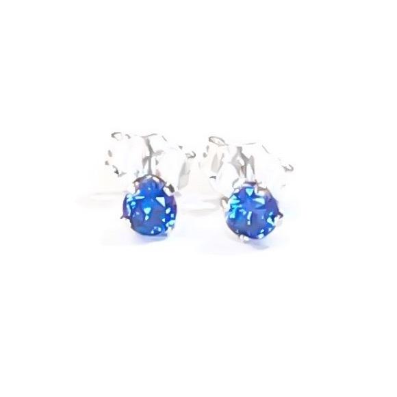 tiny tanzanite stud earrings 925 sterling silver - Picture 4 of 8